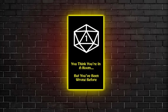 Dragons Neon Sign RPG Wall Art With Led. Dice Neon Sign Dice - Etsy