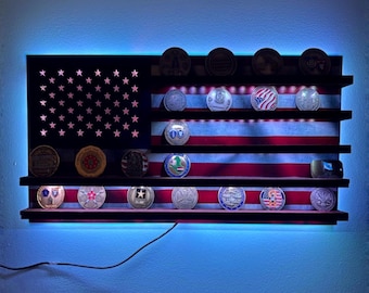 Challenge coin display wall mount, Challenge coin holder army, Military coin display flag neon, Challenge coin display led lighting