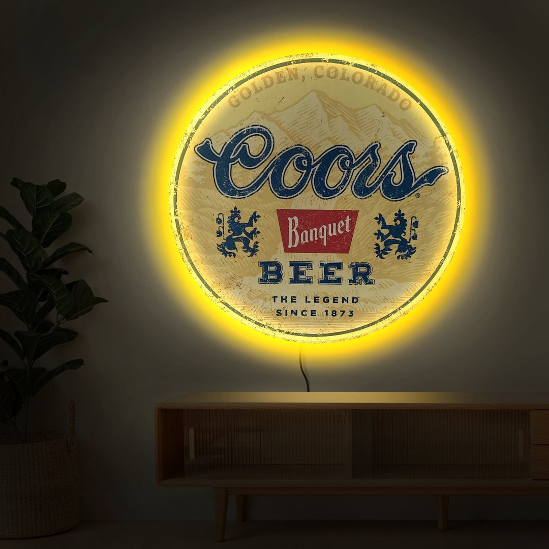 Coors Banquet Neon Sign, Coors Banquet Logo, Coors Banquet Label