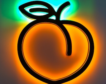 Peach Neon Sign, Peach Light, Peach Led Sign, Fruit Neon Sign, Fruit Led Sign, Fruit Light, Food Neon Sign, Peach Wall Sign,Peach Wall Decor