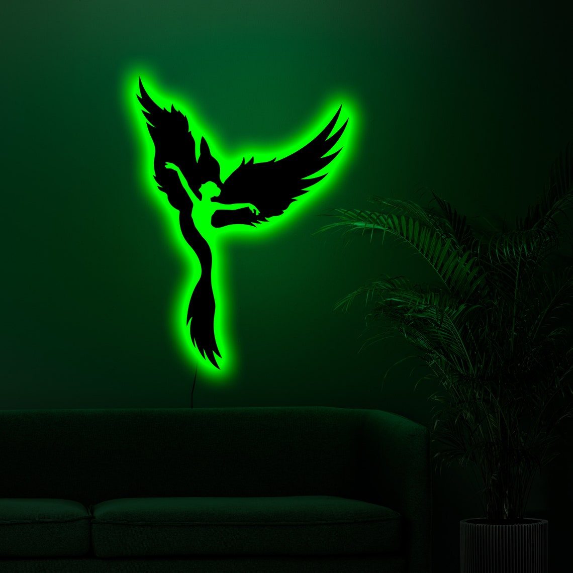 Phoenix Neon Sign Phoenix Wall Art Rising Phoenix and Women Etsy