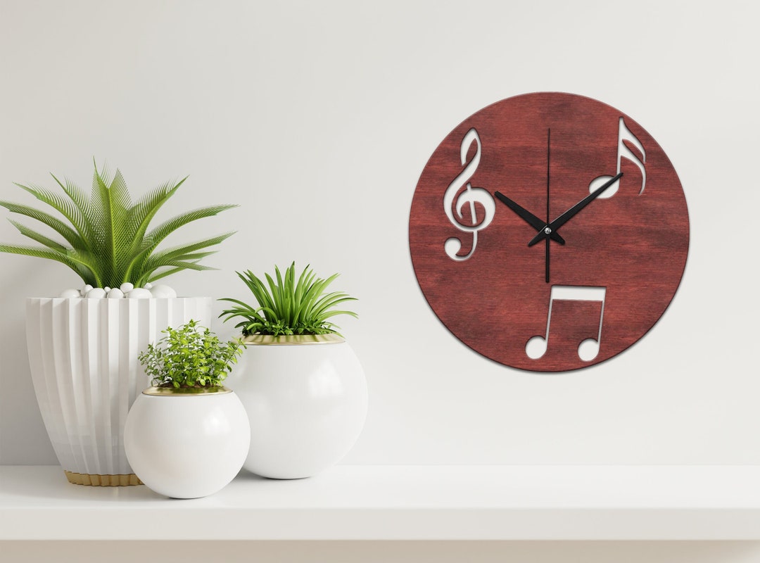 Treble Clef Wall Clock, Music Wall Clock, Music Note Clock, Musical Clock, Unique Wall Clock