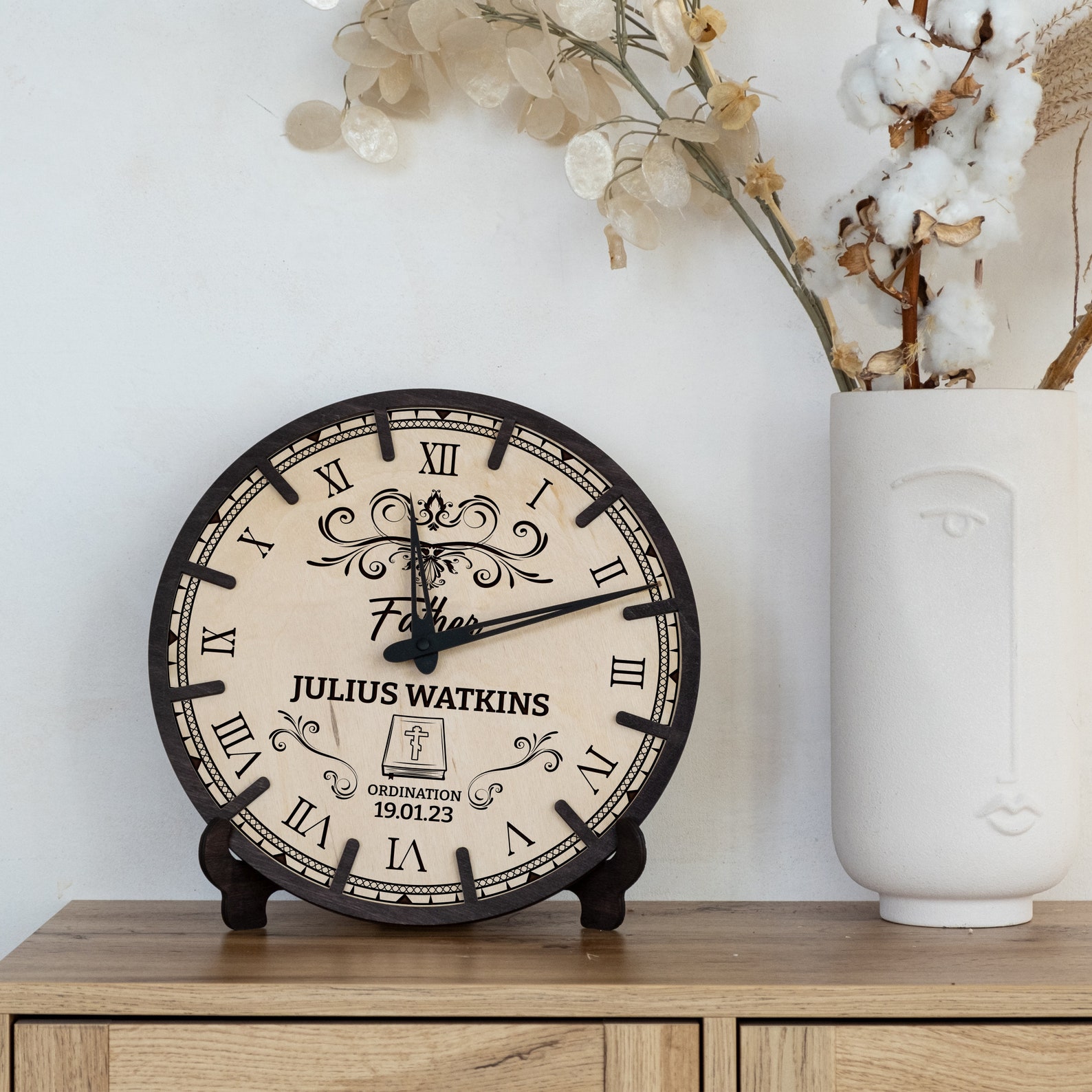 Personalized Clock Gift, Priest Ordination Clock, Pastor Retirement ...