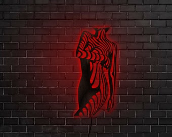 Women body neon sign, Women body led sign, Women body wall decor with led, Women body light up sign