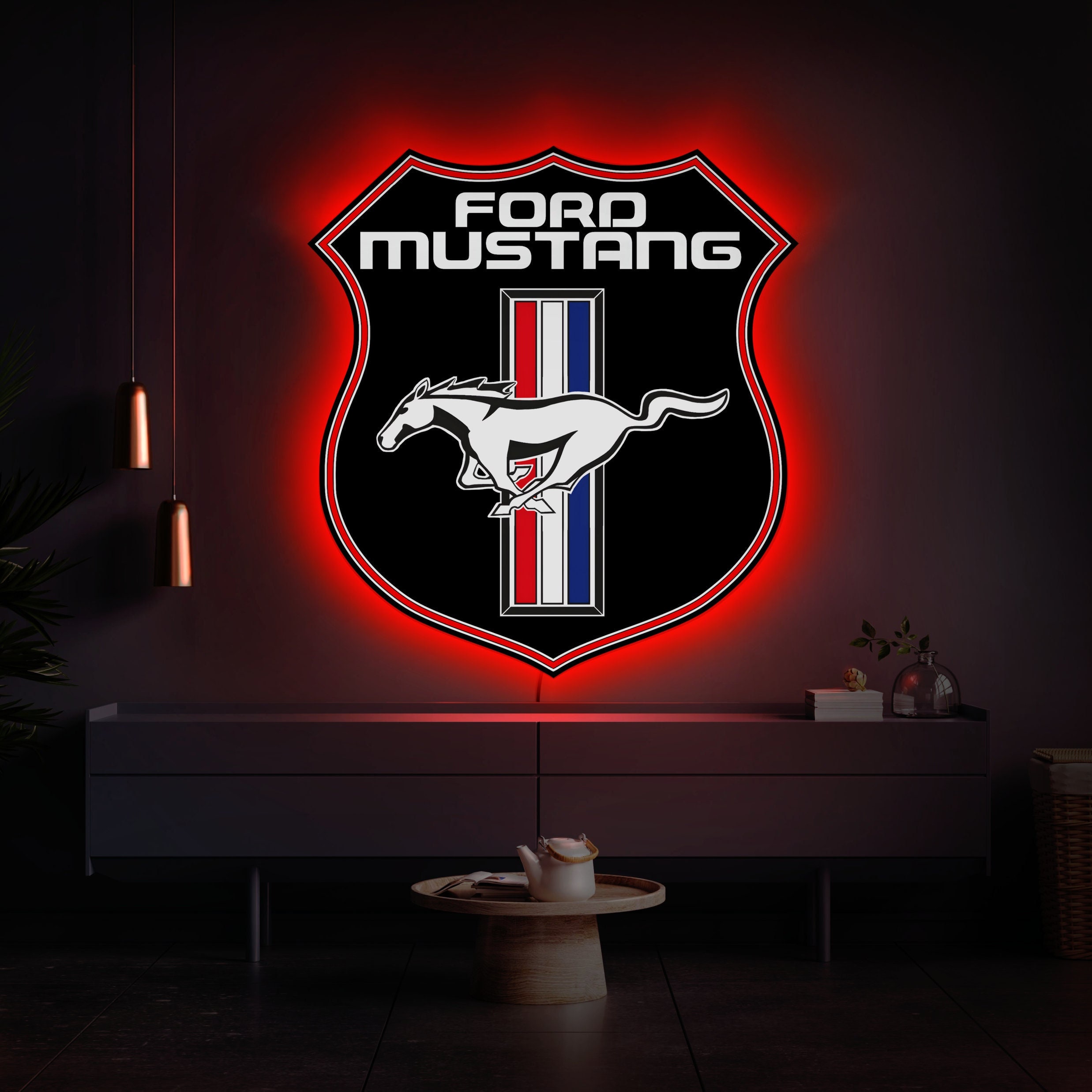 フォード マスタング ネオン サイン 看板 MUSTANG 本物ネオン管 Ford Mustang Neon Sign, Ford Mustang Logo, Mustang Neon Sign