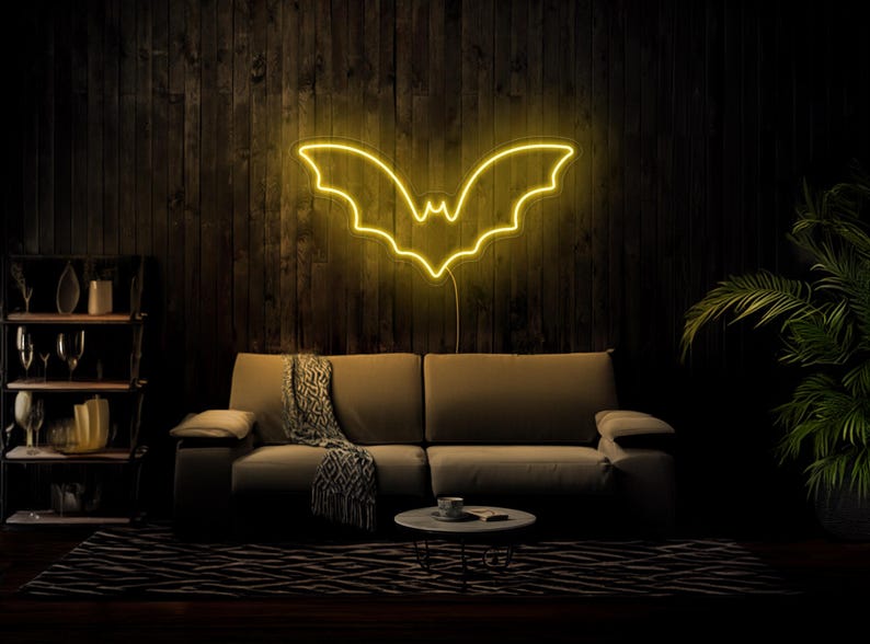 Bat Neon Sign, Flying Bat Sign, Bat Led Sign, Halloween Neon Sign Decor ...