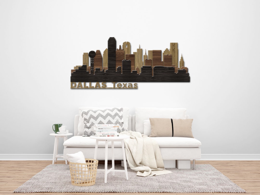 Dallas Skyline Wall Art,dallas Skyline Wood Sign,dallas Skyline Wall