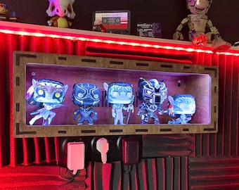 Custom neon shelf , Neon display shelf , Display case light up