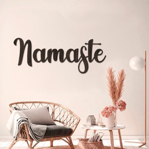 Namaste sign wood, Yoga Wood Wall Art, Namaste Wall Decor, Namaste wooden sign, Yoga wall decor, Namaste wall sign,  Namaste wooden figure