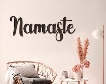 Namaste sign wood, Yoga Wood Wall Art, Namaste Wall Decor, Namaste wooden sign, Yoga wall decor, Namaste wall sign,  Namaste wooden figure