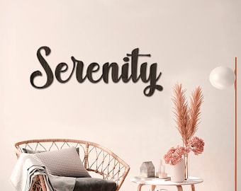 Serenity sign,Serenity wooden sign,Serenity wall sign,Serenity wall art,Serenity wall decor,Wood words for wall
