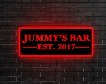 Custom bar led sign, Bar neon sign, Personalized bar sign, Bar light up sign, Name bar sign led, Bar led light, Home bar neon sign