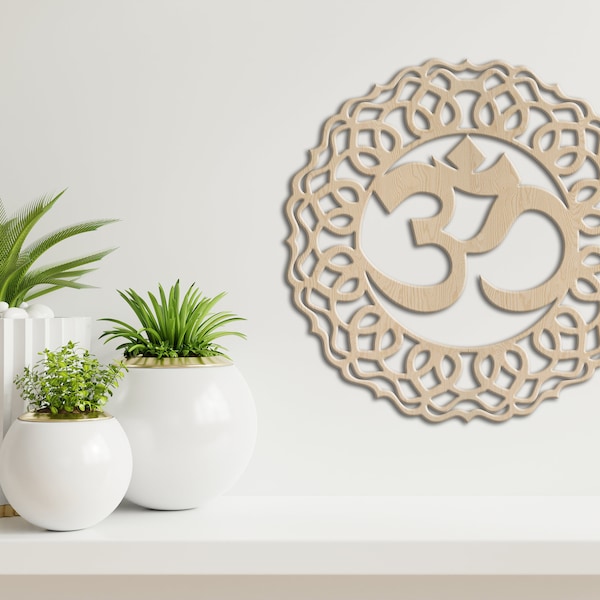 Om-Wand-Kunst, Om Wandbehang, Ohm-Wand-Dekor, Holz Om Symbol, Om-Wand-Dekor, Yoga-Wand-Dekor, Yoga-Holz-Kunst, Aum Wandkunst, Aum Holzschild