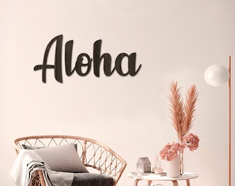 Aloha sign laser cut,Aloha wall decor,Aloha wood sign,Aloha wooden sign,Aloha wall art,Laser cut out words,Wood words for wall