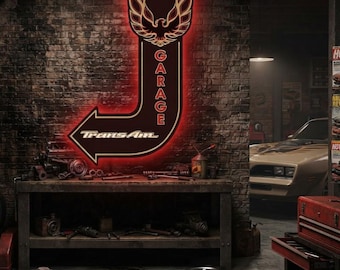 Pontiac Trans Am LED Wall Sign, Car Garage Wall Decor, Automotive LED Sign, Classic Car Wall Art, Man Cave Decor, Car Enthusiast Gift