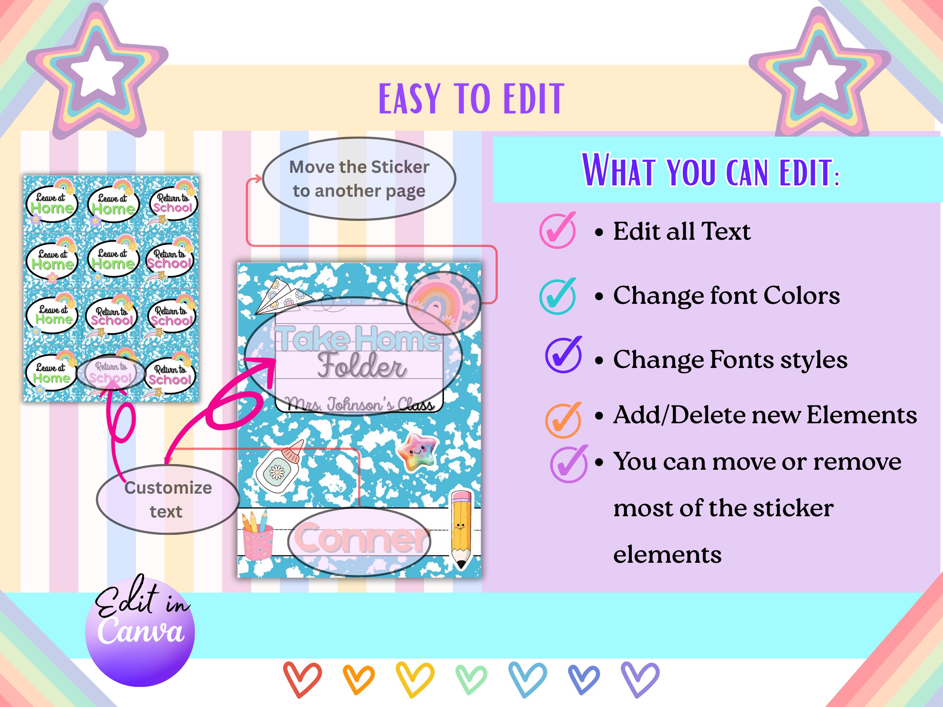 Editable Composition Notebook Folder Covers | Classroom Organization ...