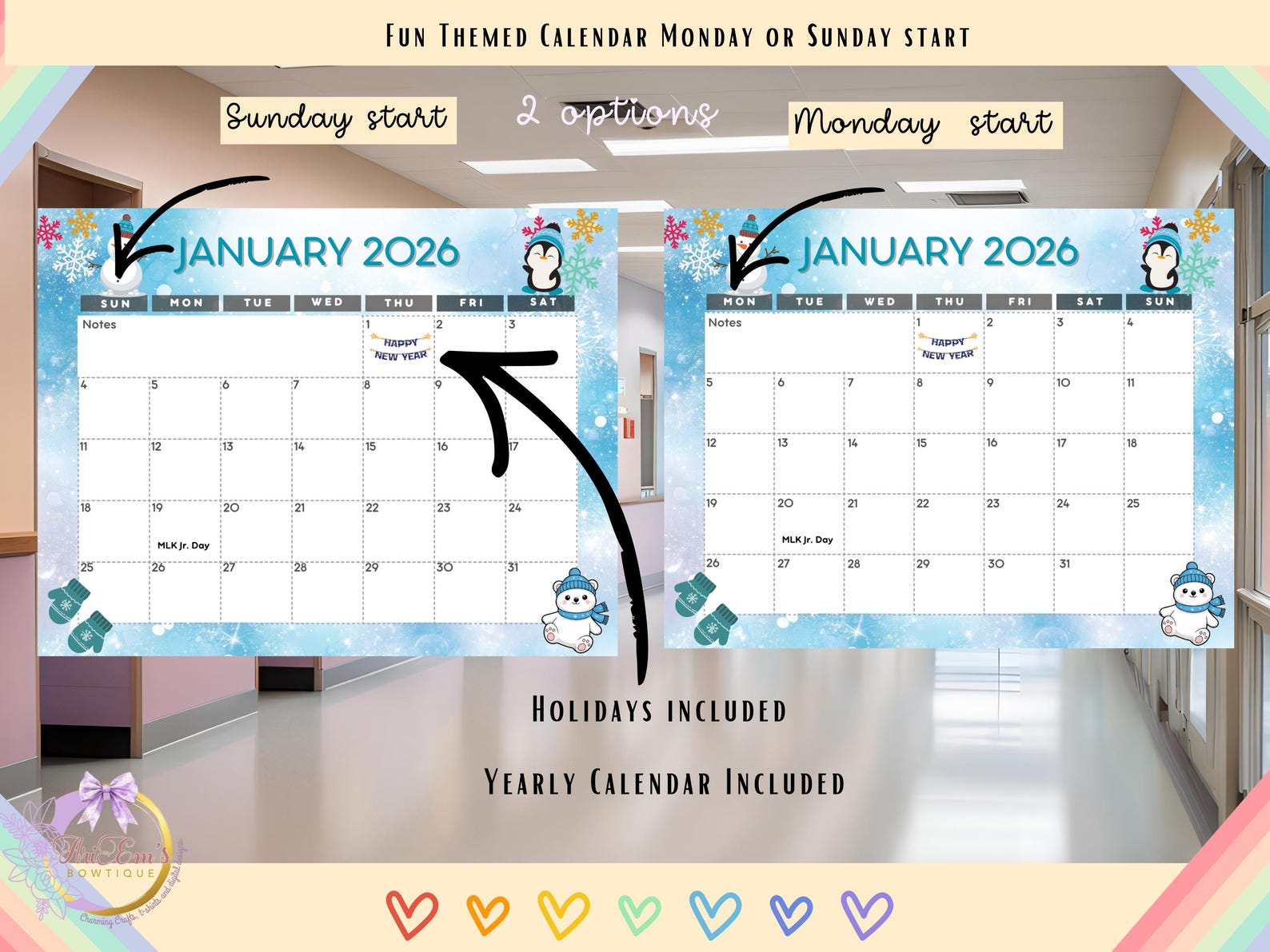 2026 Monthly Themed Calendar Canva Template | Editable Printable ...