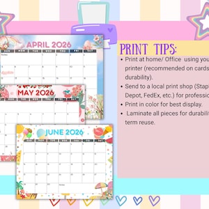 2026 Monthly Themed Calendar Canva Template | Editable Printable ...