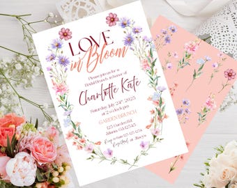 Wildflower Bridal Shower Invitation: Love in Bloom Floral (Digital)