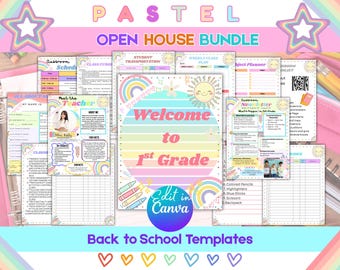 Editable Open House Teacher Template Bundle: Meet the Teacher, Newsletter (Canva Printable Digital Download)