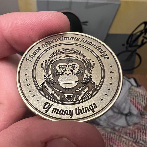 Approximate Knowledge coin design for Fiber Laser engraving - Adventure Time quote