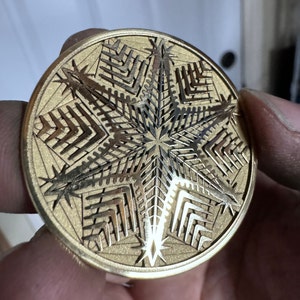 Digital download - Snowflake motif multi-layer coin design for Fiber Laser engraving