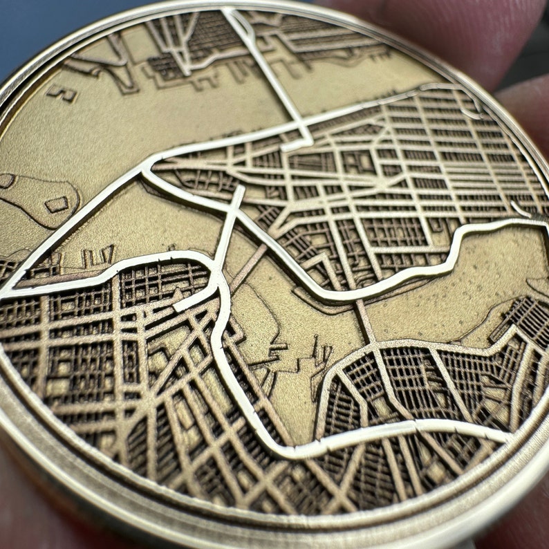 NYC New York Street Map Multi-layer Coin Design for Fiber Laser ...