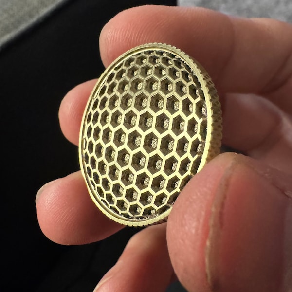 3D Honeycomb golf ball coin design for Fiber Laser engraving