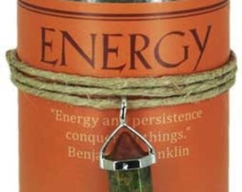 Energy Pillar Candle with Unkite pendant