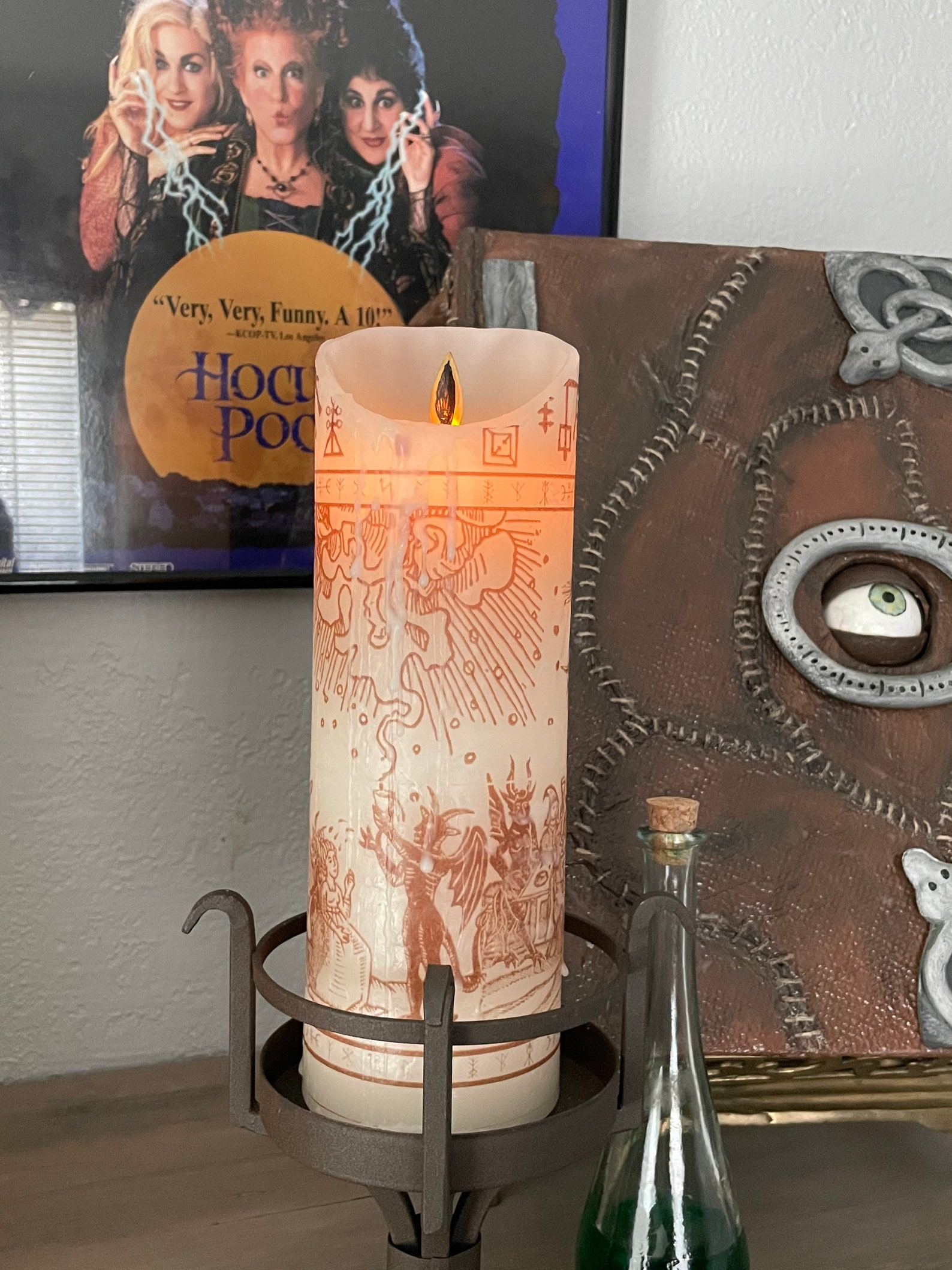 Hocus Pocus Inspired Black Flame Candle LARGE Etsy