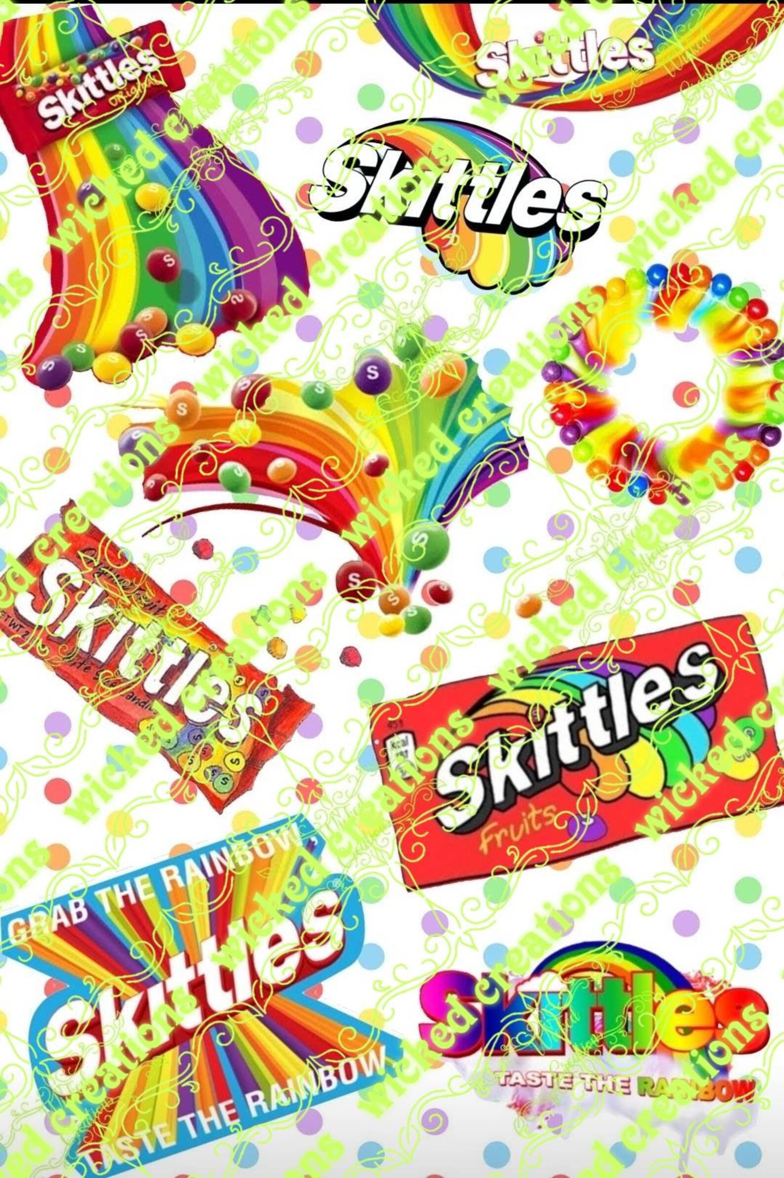 Fabric Printed and Imported from Italy. Candy Rainbow Skittles Etsy