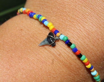 Colorful Beaded Shark Tooth Bracelet