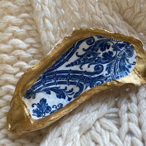 Decoupage Oyster Shell Trinket Ring Dishes