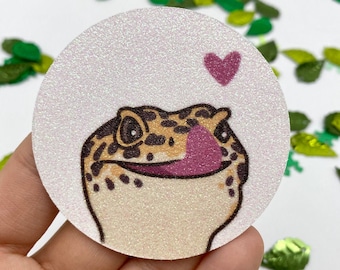 Leopard Gecko Glitter Sticker