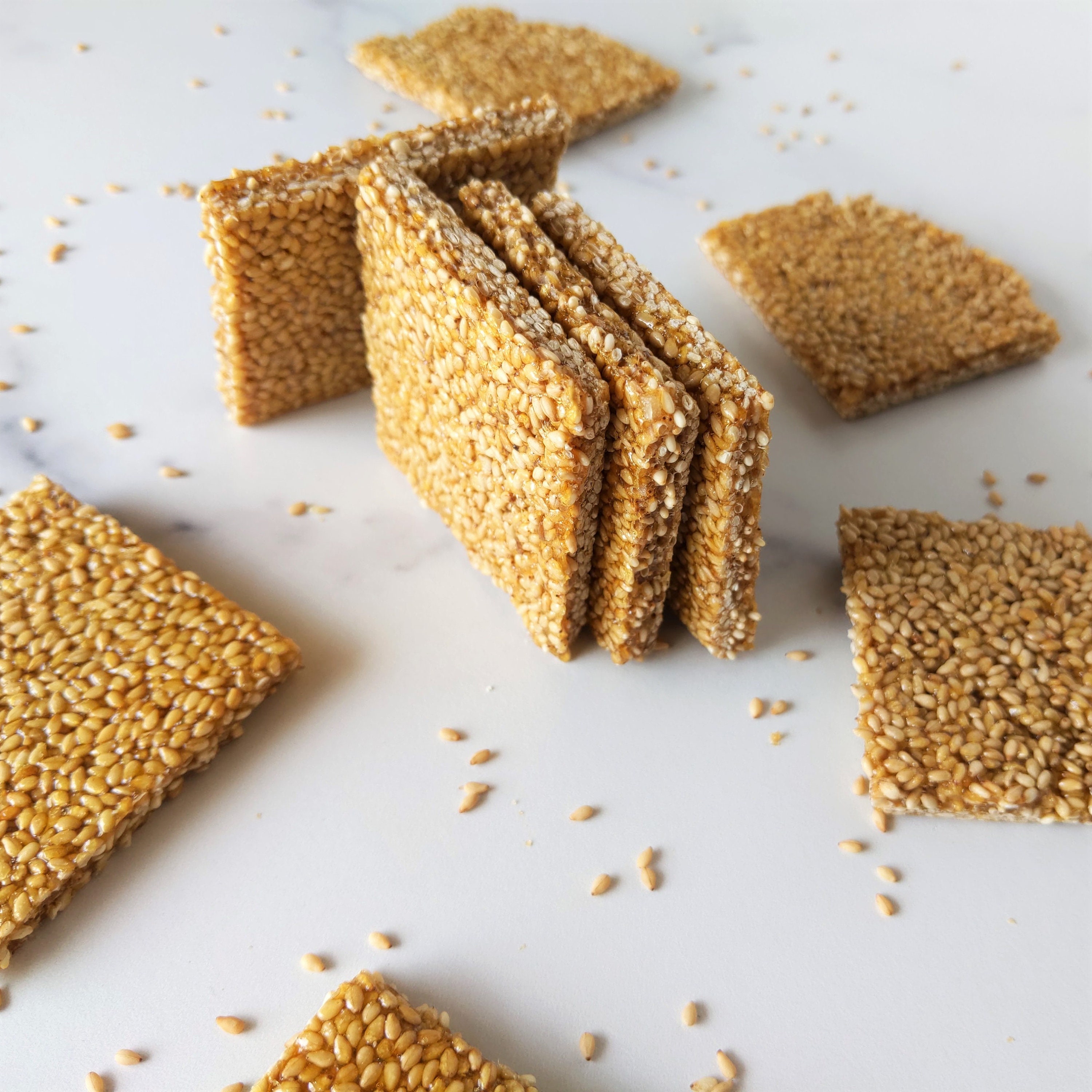 Sesame Brittle Crunch Cookies Sesame Seed Crunch Candy One Etsy