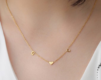 10k Solid Gold Personalized Necklace - 14k Rose Gold Custom jewelry - Real Gold Initial Jewelry