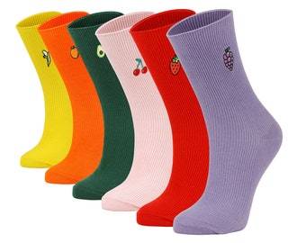 Women Cute Fruit Coffee Avocado Apple Cherry Egg Funny Soft Cotton Socks Gift LE Women Cute Fruit Coffee Avocado Apple Cherry Egg Funny Soft Cotton Socks Gift LE