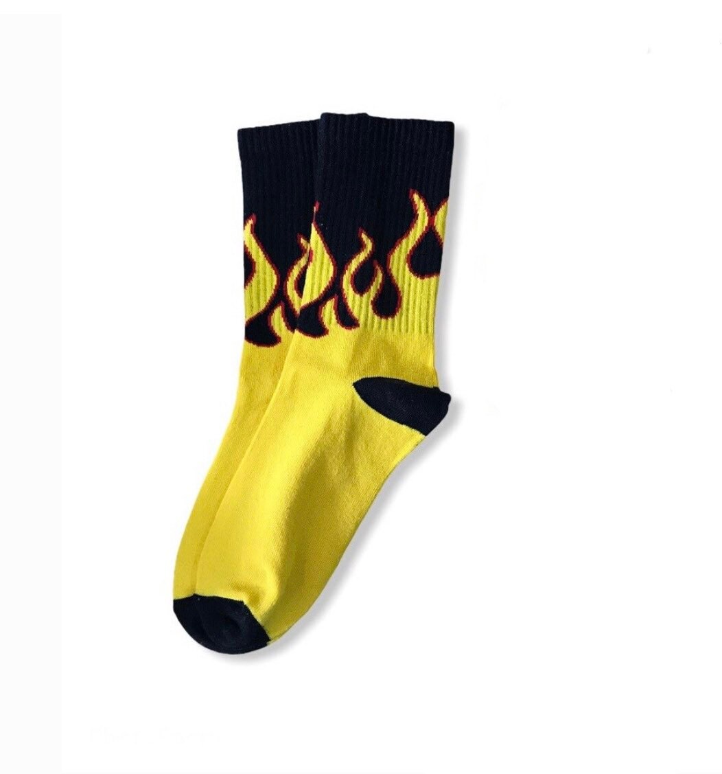 Flame Fire Socks/Gift Socks/Novelty Socks/Unisex Socks/One | Etsy