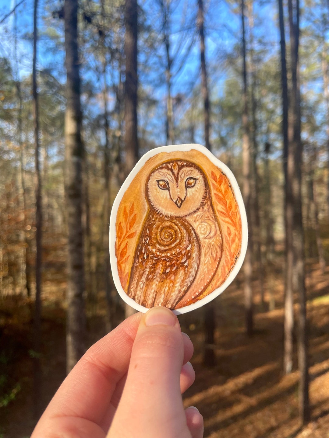 Winter Owl Sticker Vinyl Sticker Gifts Art Sticker Owl Etsy