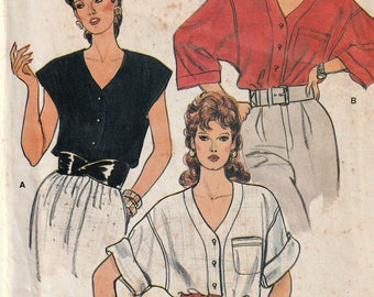 Cut and Complete Vintage Sewing Pattern Vogue 5694 Women\u2019s Overblouse Blouse Size 16 Bust 36\u201d