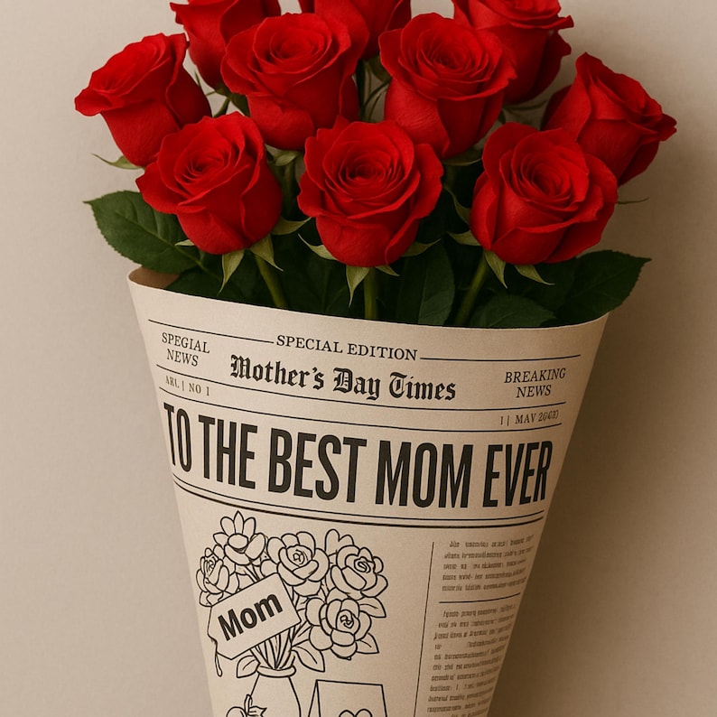 Editable Mother's Day Newspaper Template, Personalized Mother's Day ...
