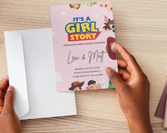 Toy Story Baby Shower Invitation | Girl Story Party Invite | Printable Baby Shower Template | Instant Download Digital Invitation