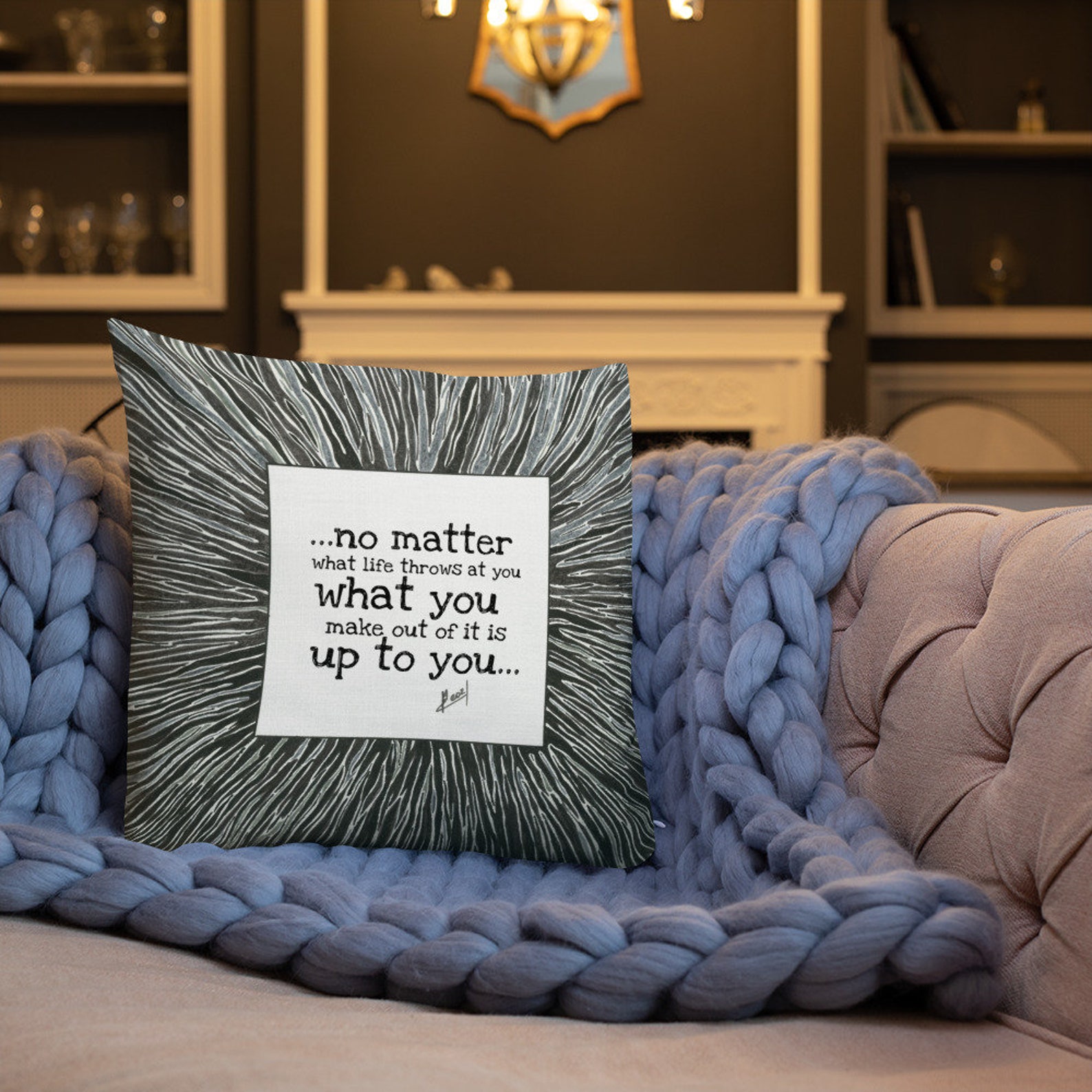 Inspirational Quote Premium Pillow Motivational Gift Home Etsy
