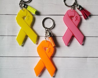 Awareness keychain, cancer keychain, medical , nurse , ribbon keychain, awareness ribbon keychain