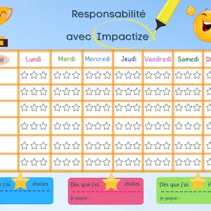 Tableau des récompenses pour enfants -  France