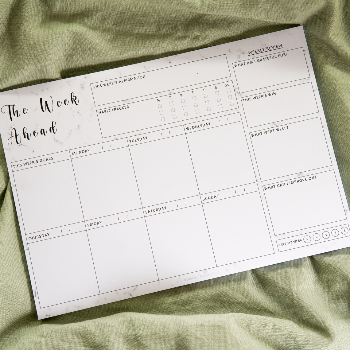 A4 Weekly Planner Tear Off Pad Etsy