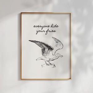 Vintage Seagull Print | Funny Beach Decor | Ocean Wall Art | Coastal Print | Beach House Wall Art | Nautical Decor | Digital Download