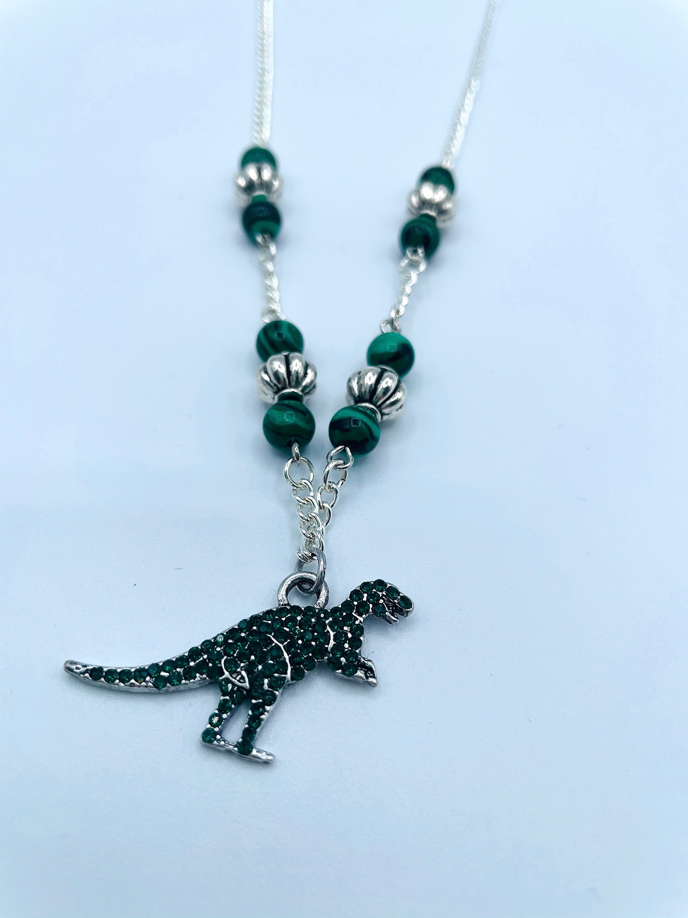 Green Crystal Dinosaur Necklace small Etsy Canada
