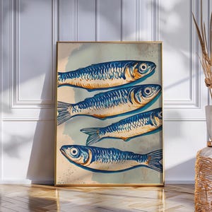Vintage Sardine Tin Poster: Retro Kitchen Wall Art (Digital Download)