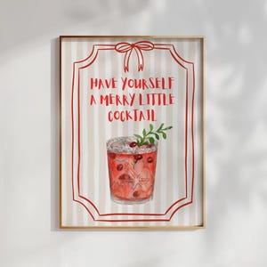楽しいカクテルをどうぞ | クリスマス バー カート プリント | レトロなクリスマス タイポグラフィ プリント | クリスマス カクテル ウォール アート | コケット